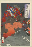 Kurō Hōgan Minamoto Yoshitsune and Notonokami Noritsune from the series Yoshitoshi's Courageous Warriors